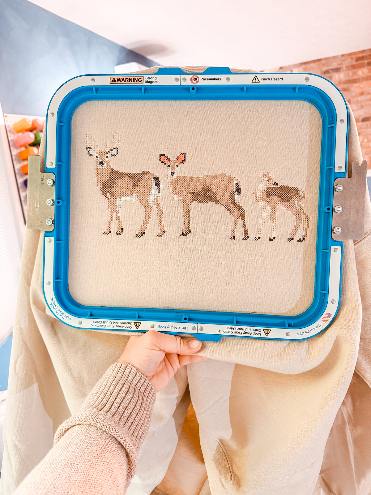 Crosstitch Deer Crewneck