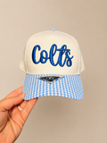 Colts Gingham Puff Hat