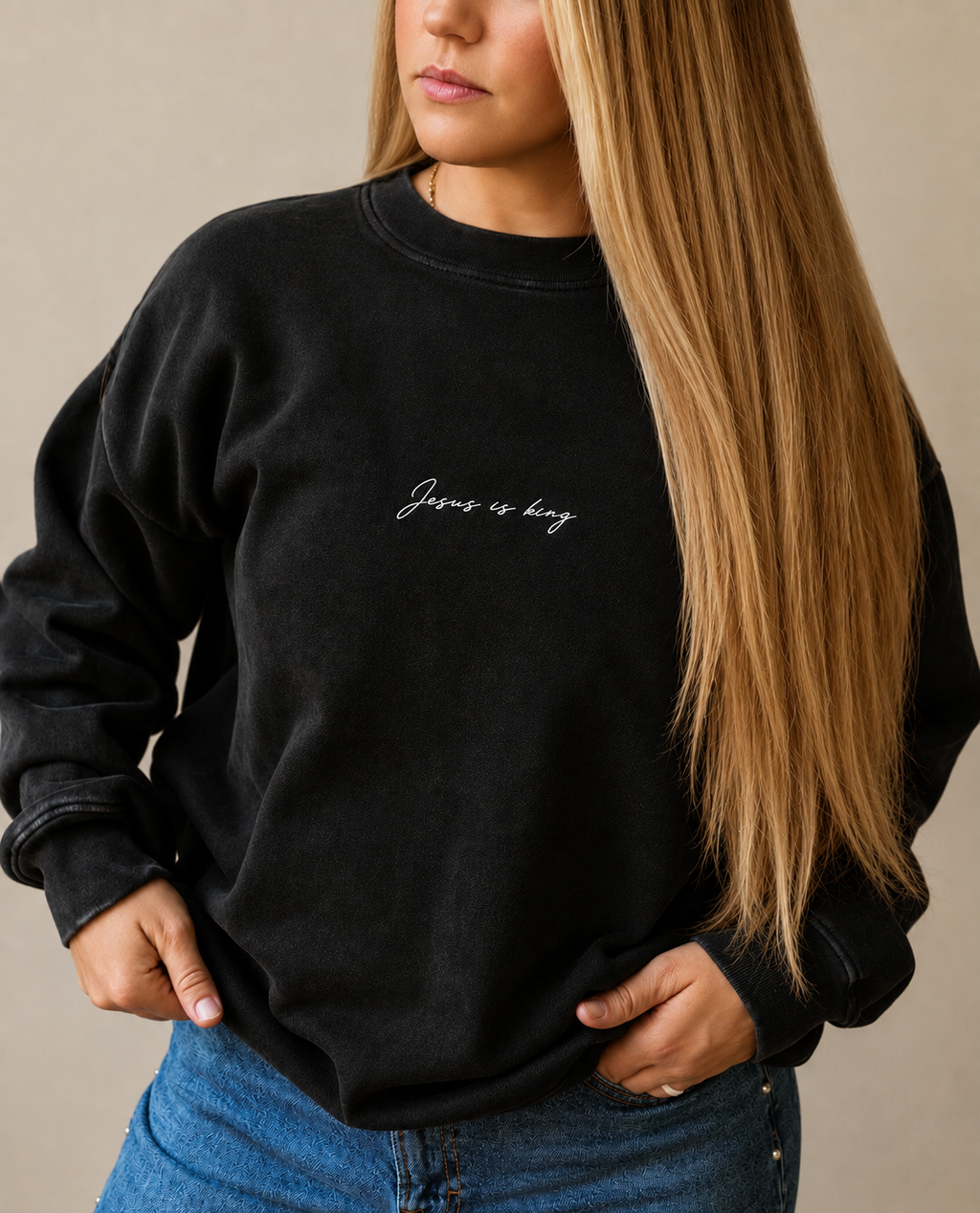 “Jesus is King” Cotton Collective Crewneck